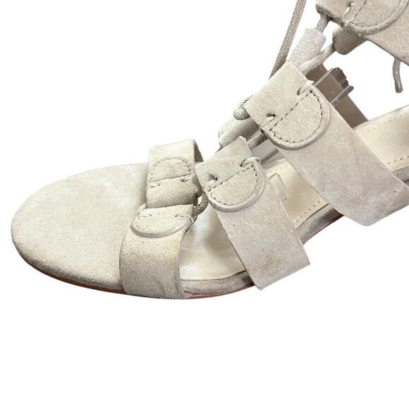 Marc Fisher Paradox Leather Suede Gladiator High Heels Sandals Shoes Gray 7.5 W - Picture 5 of 16